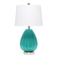 Feeltheglow Teal Creased Table Lamp with Fabric Shade FE2519871